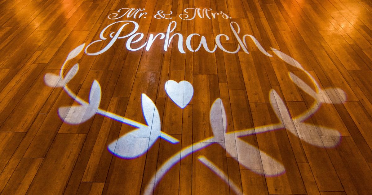 Dance Floor Monogram Lighting for a Personal Touch