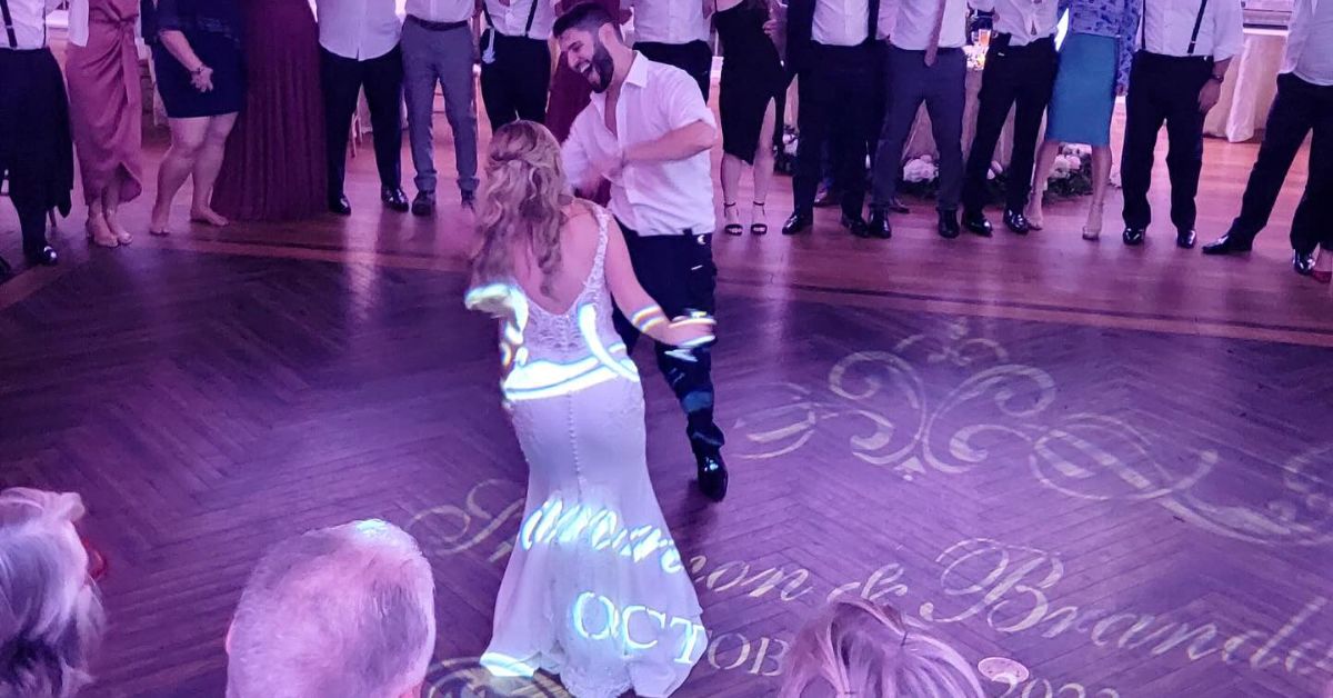 Dance Floor Monogram Lighting for a Personal Touch